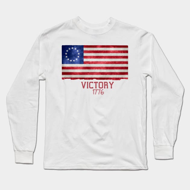 Betsy Ross Flag American Victory Long Sleeve T-Shirt by Oh My Gift Art